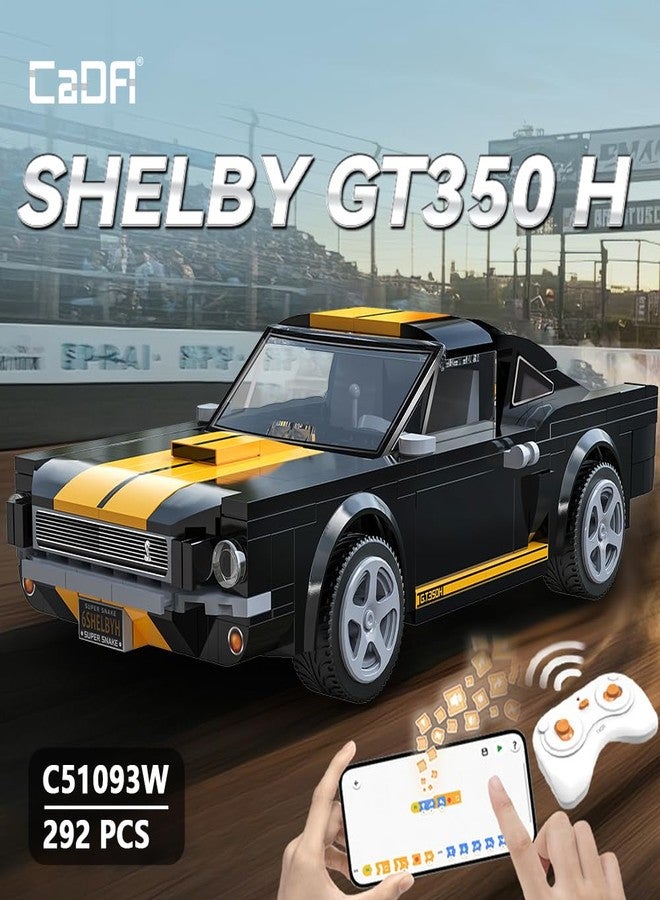 CaDA C51093W Shelby GT350 H Building Block Racing Model, 1:20 Scale, 292 Precision Pieces, High-Performance Aerodynamic Design, Programmable Supercar Track King Collectible - Image 2
